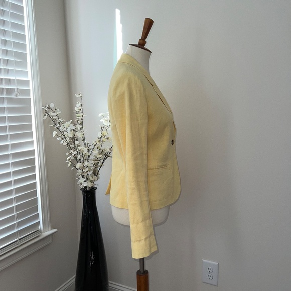 French Connection Women's Jacket/Blazer Linen Yellow Size 2 - Picture 11 of 11